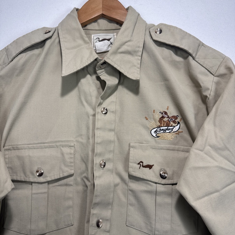 Vintage Duxbak Hunting‎ Shirt Mens Size M Button Front Long Sleeve Logo